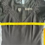 Bill Blass Black Evening Dress Long Sleeves Floral Appliques Size 6 Photo 9