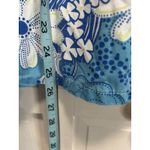 Absolutely Famous Absolute Scrub Top Short Sleeve V Neck Pockets‎ Size Large Blue/White Floral Photo 2