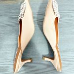 Bibi Lou Anthropologie Cream Satin Jewled Heeled Mules 38 Size 8 Photo 6