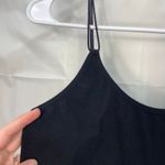 Bozzolo  women's black ribbed stretch cropped scoop casual lounge active tank top Photo 1