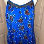 I Heart Ronson  NWT blue floral silky camisole size M w/adjustable straps. Photo 0