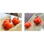 Pumpkin Earrings Thanksgiving Fall Festive Harvest New Handmade Dangle Hooks Orange Photo 8