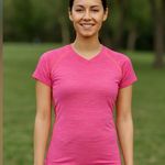 Hannah v neck fitness top Pink Photo 1