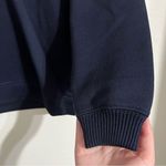 J.Crew  navy blue luxe cropped sweatshirt with bracelet length sleeves, size XXS Photo 2