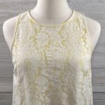 WELLS GRACE Lace Tank Top Yellow & White Photo 1