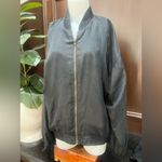 Vintage Silk Bomberjacket Jacket Silk Bomber utility streetwear 80s 90s Y2K Blue Size L Photo 1