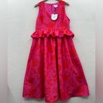 Kate Spade NWT Red and Pink Floral Peplum Midi Dress 00 Sleeveless Summer Sun 0 Photo 3