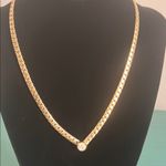 Park Lane  Vintage Solitaire Faceted Faux Diamond Gold Chain Necklace Photo 3