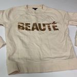 J.Crew  XS Sweatshirt (cream) w French word beauty Photo 0