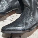 MARC ALPERT 100% LEATHER WESTERN STUDDED BOOTS BURNING MAN SIZE 8.5 A13 Black Photo 1