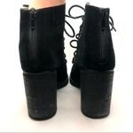 Jeffrey Campbell BLACK SUEDE "CORS" LACE UP STACKED HEEL OPEN TOE BOOTIES (6) Photo 8