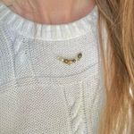 Handmade Brass Pearl Crystal Necklace  “Ygritte” Floating Minimal Classic Boho Photo 9