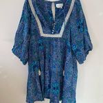 Anthropologie Lissa Romper Balloon Sleeve Paisley Print Size Medium Photo 0