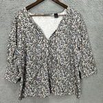 Liz Claiborne Top Women 3X Floral Gathered Dainty Ditzy boho cottagecore vtg 90s Photo 0