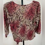 Dress Barn Surplice Wrap Burgundy Paisley Stretchy Plus Size Sequin Top Boho Chic Photo 1