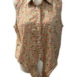 Lauren Ralph Lauren 60s 70s Floral Cottage Core Bohemian Tie Waist Crop Top Yellow Size 12 Photo 2