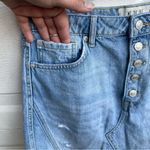 We The Free Free People  Womens Skirt Blue Denim Button Fly Distressed Fray 29 Photo 6