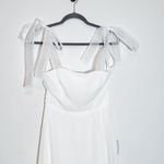 Lulus  White Chiffon Tie-Sleeve Wedding Dress NWT Size Small White Formal Dress Photo 4