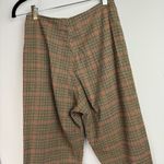 Brandy Melville  Straight Leg Plaid Print Pants High Rise Tan Red Black Preppy Photo 10