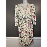 Vintage Atina By Karon Crosby Dress Womens 8 White Floral Lace Collar Midi Photo 1