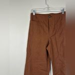 Anthropologie Maeve The Colette Cropped Wide-Leg Linen Brown Trousers Sz 28 Photo 4