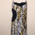 Jovani Women’s Animal Print Beaded Open Side Leg Slit Strapless Maxi Dress Photo 7