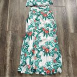 Lulu’s Evadne White and Teal Tropical Print Two Photo 4