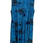 Klozlyne Blue Rayon Tropical Mirror Image Fish Hawaiian Print Dress Womens XL Photo 7