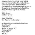 Mayette Apparel Hawaiian Style Dress Size Small SM By Mayette Women's MuuMuu Kaftan Dress Floral Vintage Dress Photo 1