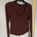 Cider Thermal Ribbed V-Neck Long Sleeve Photo 1