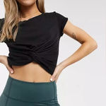 Free People Run In The Sun Solid Tee Black Size L Photo 0