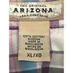 Arizona Jean Company Plaid Short Sleeve Button Up Shirt XL All Cotton Pink Blue Photo 4