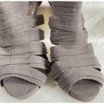 BCBGeneration BCBG Jubilees Taupe Bandage Spike 4.5” Stiletto Heels Open Toe Zipper 7.5 M 37.5 Photo 4