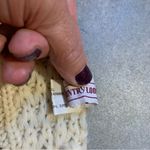 Country Loom Cable Knit 100% Wool Ivory Cream Scarf Small Hole White Photo 4