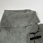 Ellen Tracy  Extra Fine Merino Wool Sweater Womens Sz Small Cowl Neck Buckle Gray Photo 2