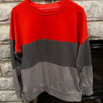 None Women’s Colorblock Sweatshirt - Red and Gray size medium Photo 0