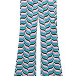 ZARA satin zig zag Festival wide leg cinched waist pants XS Photo 1