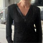 Vintage 80s Dress 100% Silk Black Beaded Judith Ann Creations Glam Dynasty Retro Photo 1
