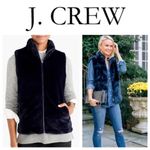 J.Crew  Vest Plush Royal Blue Vegan Fur Medium Outerwear Photo 1