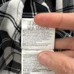 Old Navy Long Sleeve Button Front Flannel White Buffalo Plaid Black Women's S Photo 4