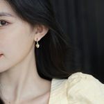 18K Gold Plated Love Heart Dangle Drop Earrings for Women Photo 3