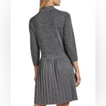 Ted Baker Gunmetal Noaleen Metallic Stretch-knit pleated Dress Size 1 TED -US 4 Photo 1