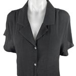 Aritzia Wilfred Free Black Short Sleeve Button Down Mini Shirt Dress Size S Photo 2