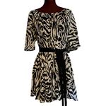 Black and White Zebra Print Trapeze Dress Photo 1