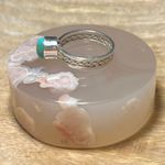 Sterling Silver Blue Turquoise Raised Circular Stone 925  Ring Photo 5