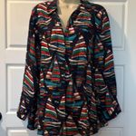 Soft Surroundings  Colorful Boats Novelty Print Cupro Nautical Blouse PL Photo 1