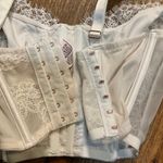 Victoria's Secret Victoria's‎ Secret Dream Angels White Lace Corset Top Medium Womens Hook Loop Photo 5