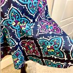 Natori Josie  One-Shoulder Ruffle Peplum Mini Dress Colorful Print Size 6💛 Photo 7