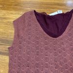 DKNY Jeans Womens Burgundy Knit Layered V Neck Cap Sleeve Top Size XL Blouse Purple Photo 1