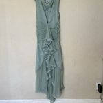 House Of CB House‎ of CB 'Gabriella' Pistachio Ruffled Keyhole Front Gown NWOT Photo 5